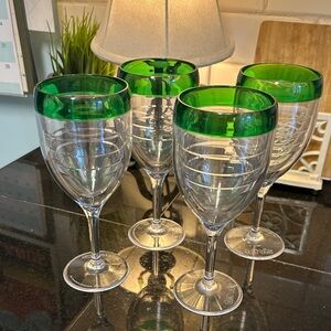Tervis Green Rim Wine Glass Set